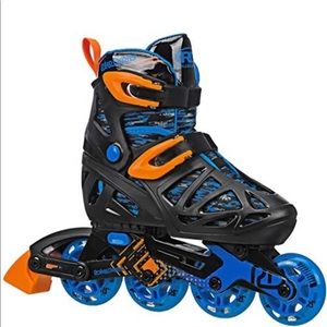 Roller Derby Tracer Kids' Adjustable Inline Skate - Black/Blue size 12-1